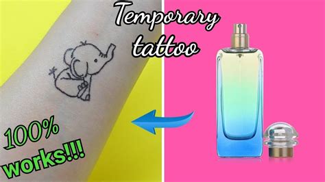 how to do the fake tattoo with perfume|temporary tattoo hack with perfume.